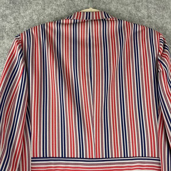 VTG Towncraft JC Penney Blazer Sport Coat Mens 42L Red Striped Gold Button 70s - Picture 13 of 15